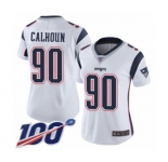 Women's New England Patriots #90 Shilique Calhoun White Vapor Untouchable Limited Player 100th Season Football Jersey