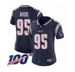 Women's New England Patriots #95 Derek Rivers Navy Blue Team Color Vapor Untouchable Limited Player 100th Season Football Jersey