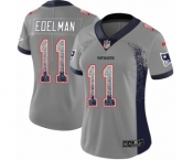 Women's Nike New England Patriots #11 Julian Edelman Limited Gray Rush Drift Fashion NFL Jersey