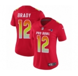 Women's Nike New England Patriots #12 Tom Brady Limited Red AFC 2019 Pro Bowl NFL Jersey