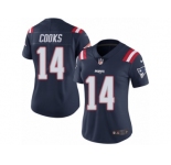 Women's Nike New England Patriots #14 Brandin Cooks Limited Navy Blue Rush NFL Jersey
