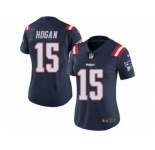 Women's Nike New England Patriots #15 Chris Hogan Limited Navy Blue Rush NFL Jersey