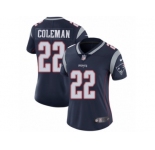 Women's Nike New England Patriots #22 Justin Coleman Vapor Untouchable Limited Navy Blue Team Color NFL Jersey