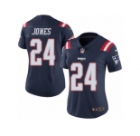 Women's Nike New England Patriots #24 Cyrus Jones Limited Navy Blue Rush NFL Jersey