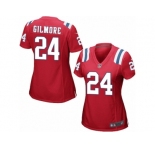 Women's Nike New England Patriots #24 Stephon Gilmore Game Red Alternate NFL Jersey