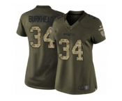 Women's Nike New England Patriots #34 Rex Burkhead Limited Green Salute to Service NFL Jersey