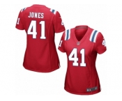 Women's Nike New England Patriots #41 Cyrus Jones Game Red Alternate NFL Jersey