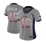 Women's Nike New England Patriots #46 James Develin Limited Gray Rush Drift Fashion NFL Jersey