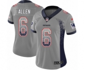 Women's Nike New England Patriots #6 Ryan Allen Limited Gray Rush Drift Fashion NFL Jersey