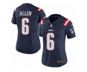 Women's Nike New England Patriots #6 Ryan Allen Limited Navy Blue Rush NFL Jersey