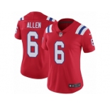 Women's Nike New England Patriots #6 Ryan Allen Vapor Untouchable Limited Red Alternate NFL Jersey