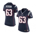 Women's Nike New England Patriots #63 Tre Jackson Navy Blue Team Color NFL Jersey