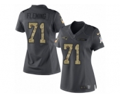 Women's Nike New England Patriots #71 Cameron Fleming Limited Black 2016 Salute to Service NFL Jersey