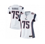 Women's Nike New England Patriots #75 Ted Karras Limited White NFL Jersey