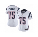 Women's Nike New England Patriots #75 Ted Karras Vapor Untouchable Limited White NFL Jersey