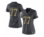 Women's Nike New England Patriots #77 Nate Solder Limited Black 2016 Salute to Service NFL Jersey