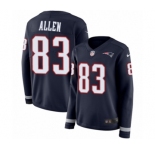 Women's Nike New England Patriots #83 Dwayne Allen Limited Navy Blue Therma Long Sleeve NFL Jersey