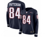 Women's Nike New England Patriots #84 Cordarrelle Patterson Limited Navy Blue Therma Long Sleeve NFL Jersey