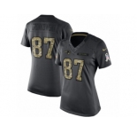 Women's Nike New England Patriots #87 Rob Gronkowski Limited Black 2016 Salute to Service NFL Jersey