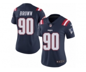 Women's Nike New England Patriots #90 Malcom Brown Limited Navy Blue Rush NFL Jersey