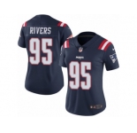 Women's Nike New England Patriots #95 Derek Rivers Limited Navy Blue Rush NFL Jersey