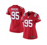 Women's Nike New England Patriots #95 Derek Rivers Limited Red Alternate NFL Jersey