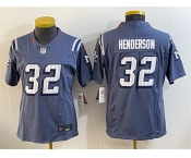 Women's New England Patriots #32 TreVeyon Henderson 2025 “Rivalries” Stitched Football Jersey