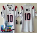 Youth New England Patriots #10 Drake Maye Limited White Super Bowl LX Vapor Jersey