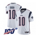 Youth New England Patriots #10 Josh Gordon White Vapor Untouchable Limited Player 100th Season Football Jersey