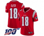 Youth New England Patriots #18 Matthew Slater Limited Red Inverted Legend 100th Season Football Jersey