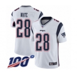 Youth New England Patriots #28 James White Vapor Untouchable Limited Player 100th Season Football Jersey