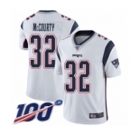 Youth New England Patriots #32 Devin McCourty White Vapor Untouchable Limited Player 100th Season Football Jersey