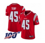 Youth New England Patriots #45 Donald Trump Limited Red Inverted Legend 100th Season Football Jersey
