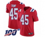 Youth New England Patriots #45 Donald Trump Red Alternate Vapor Untouchable Limited Player 100th Season Football Jersey