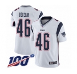 Youth New England Patriots #46 James Develin White Vapor Untouchable Limited Player 100th Season Football Jersey