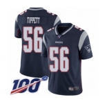Youth New England Patriots #56 Andre Tippett Navy Blue Team Color Vapor Untouchable Limited Player 100th Season Football Jersey