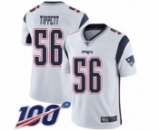 Youth New England Patriots #56 Andre Tippett White Vapor Untouchable Limited Player 100th Season Football Jersey