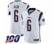 Youth New England Patriots #6 Ryan Allen White Vapor Untouchable Limited Player 100th Season Football Jersey