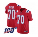 Youth New England Patriots #70 Adam Butler Red Alternate Vapor Untouchable Limited Player 100th Season Football Jersey