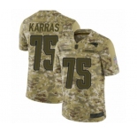 Youth New England Patriots #75 Ted Karras Limited Camo 2018 Salute to Service Football Jersey