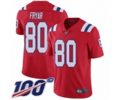 Youth New England Patriots #80 Irving Fryar Red Alternate Vapor Untouchable Limited Player 100th Season Football Jersey