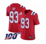 Youth New England Patriots #93 Lawrence Guy Red Alternate Vapor Untouchable Limited Player 100th Season Football Jersey