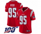 Youth New England Patriots #95 Derek Rivers Limited Red Inverted Legend 100th Season Football Jersey