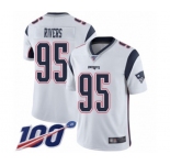Youth New England Patriots #95 Derek Rivers White Vapor Untouchable Limited Player 100th Season Football Jersey