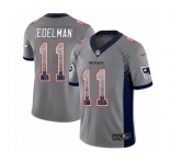 Youth Nike New England Patriots #11 Julian Edelman Limited Gray Rush Drift Fashion NFL Jersey