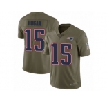 Youth Nike New England Patriots #15 Chris Hogan Limited Olive 2017 Salute to Service NFL Jersey