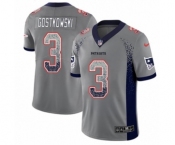 Youth Nike New England Patriots #3 Stephen Gostkowski Limited Gray Rush Drift Fashion NFL Jersey