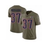 Youth Nike New England Patriots #37 Jordan Richards Limited Olive 2017 Salute to Service NFL Jersey