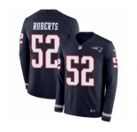 Youth Nike New England Patriots #52 Elandon Roberts Limited Navy Blue Therma Long Sleeve NFL Jersey
