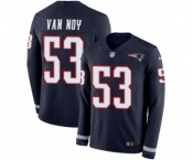 Youth Nike New England Patriots #53 Kyle Van Noy Limited Navy Blue Therma Long Sleeve NFL Jersey